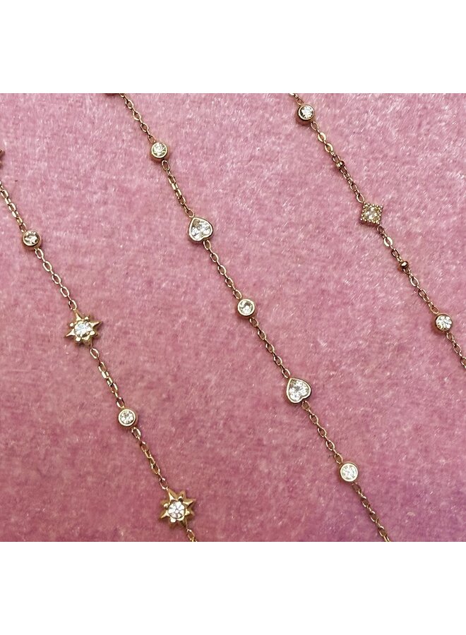 Bracelet - Hearts and Rounds Diamonds