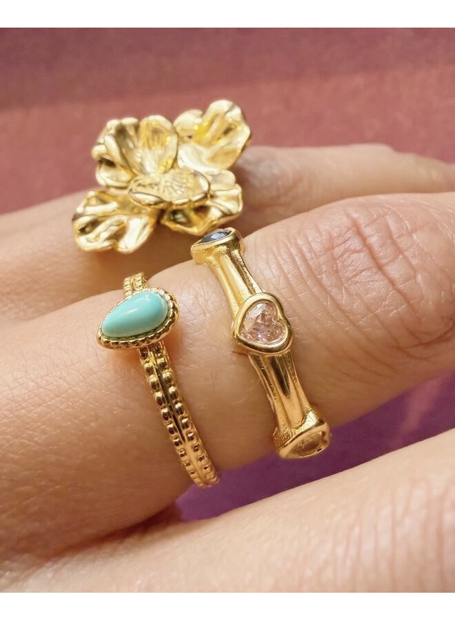 Ring - 5 Colorful Hearts