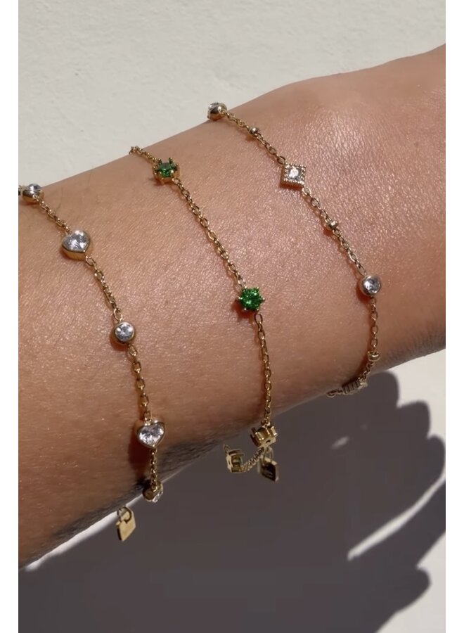 Bracelet - Hearts and Rounds Diamonds