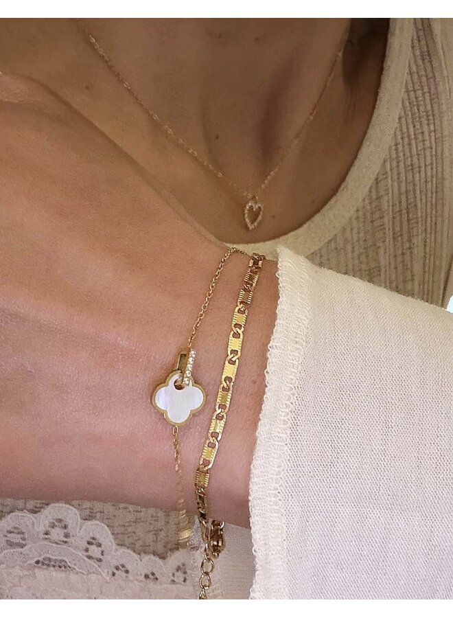 Armband - Clover Mother Of Pearl with Diamonds