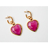 Rainbow Glass effect heart drop earrings