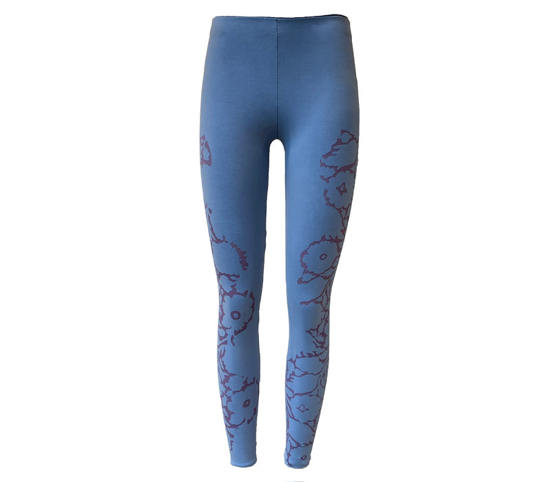 leggings  Flower - sky blue