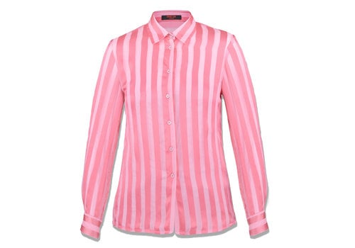 MA RE-ams blouse Stripes silk satin - pink