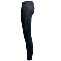 printed leggings high waist Eyelets - black  - black