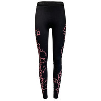 printed hight waist leggings  Flower  - black/pink