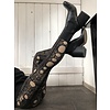 MA RE-ams Printed leggings high waist Eyelets - black  - nude