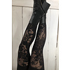 MA RE-ams devore printed leggings  in Japanese style  - black on black