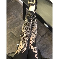 high waisted devore printed  legging in Japanese style