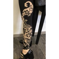 high waisted devore printed  legging in Japanese style