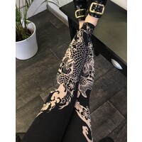 high waisted devore printed  legging in Japanese style