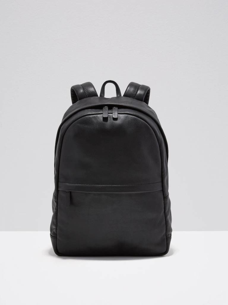 The Boulevard Leather Backpack in Black