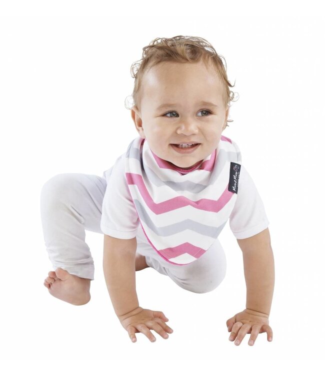 Mum2Mum Mum2Mum Fashion Bib Pink Chevron Cerise