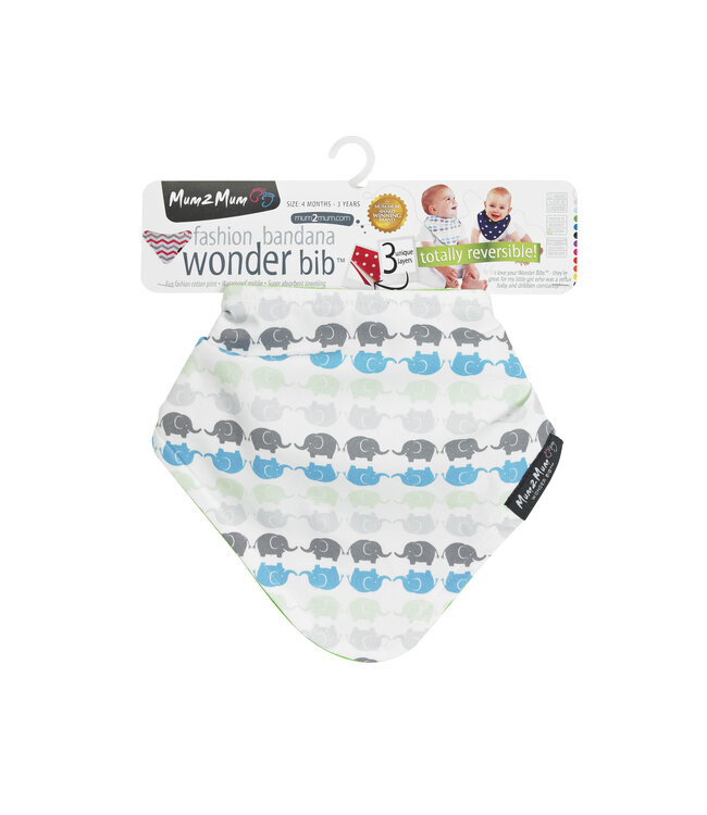 Mum2Mum Mum2Mum Fashion Bib Elephants Lime