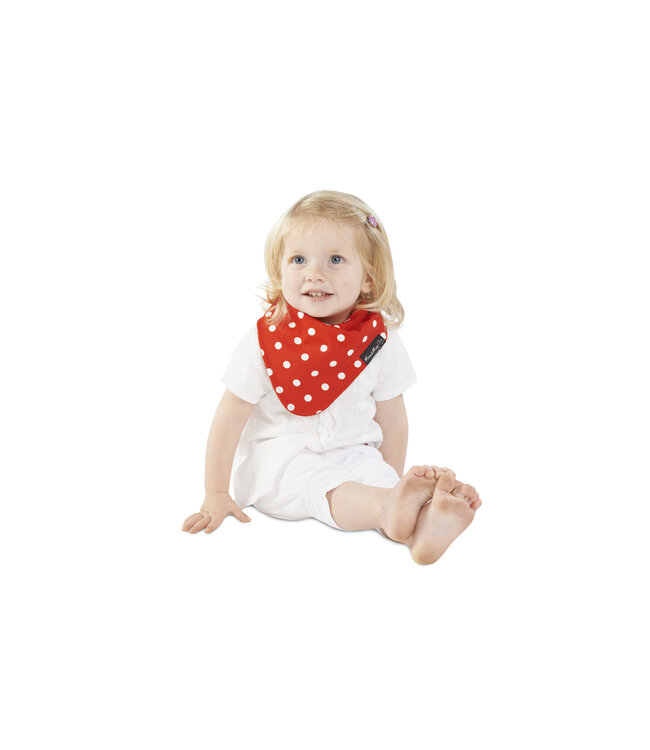 Mum2Mum Fashion Bandana Wonder Lätzchen Rot mit weißen Punkten 2 Stück