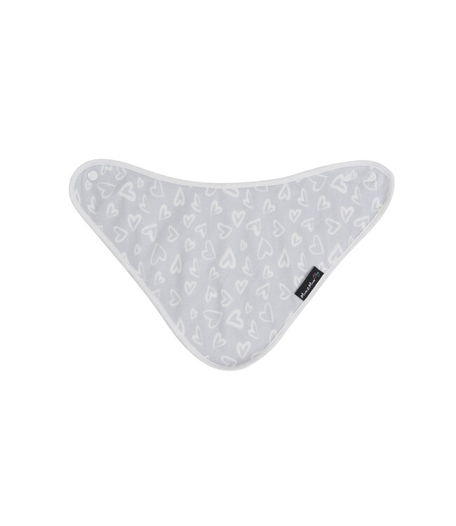 Mum2Mum Mum2Mum Bamboo Bandana Bib Grey Hearts 3 stuks
