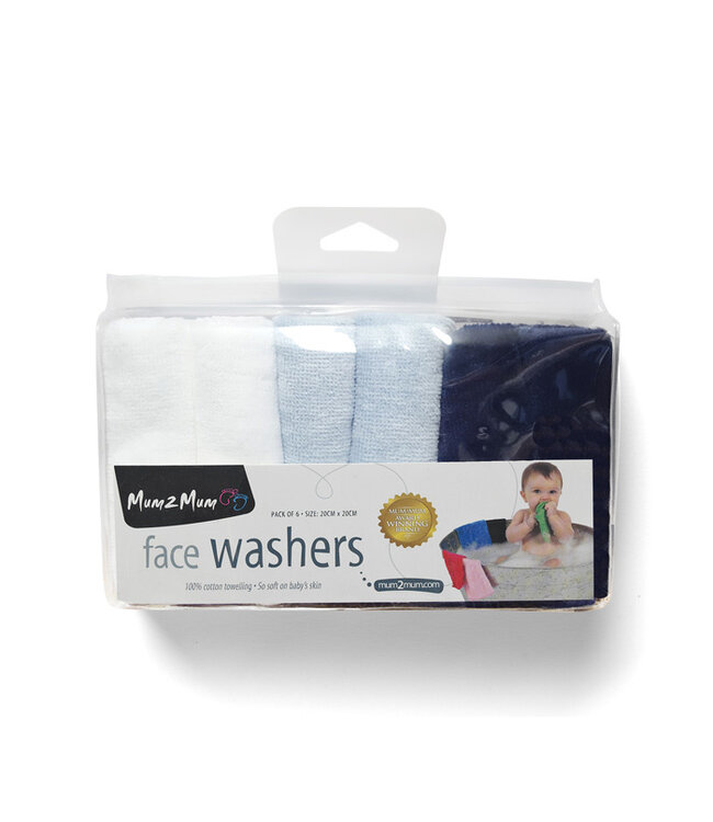 Mum2Mum Face Washers  Boy Mix 6 stuks in een verpakking