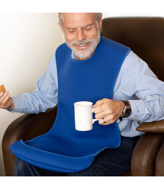 Bibetta Care Waterproof bibs, the Bibetta Tabard Slab Large Blue Pro80