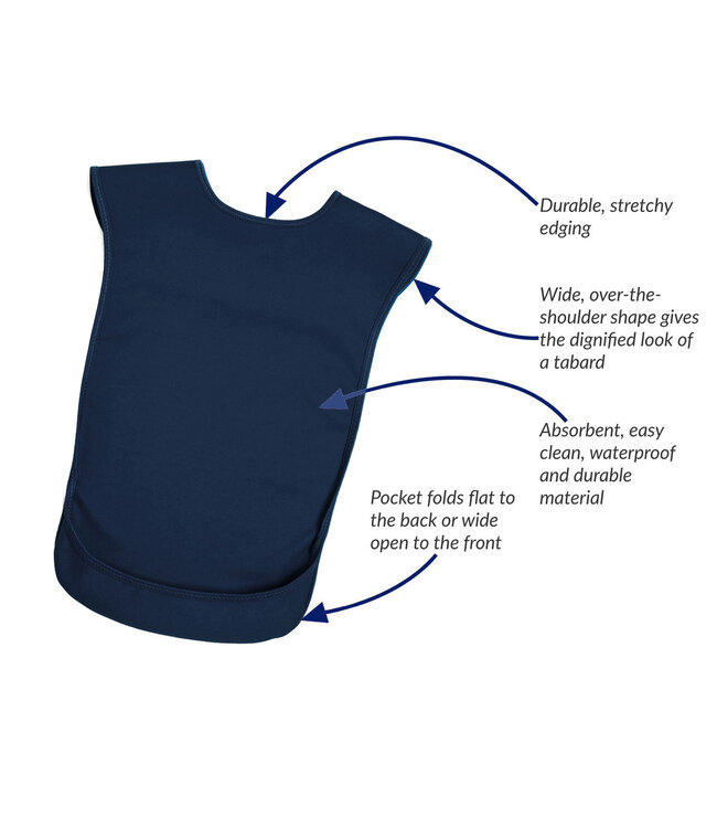 Bibetta Care Waterdichte slab, de Bibetta Tabard Slab Large Navy Pro80