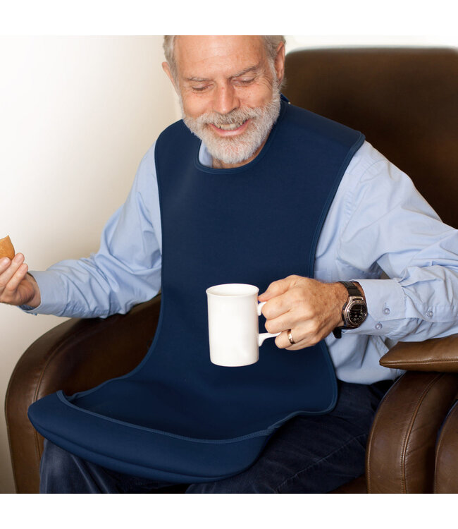 Bibetta Care Waterproof bibs, the Bibetta Tabard Slab Large Navy Pro80