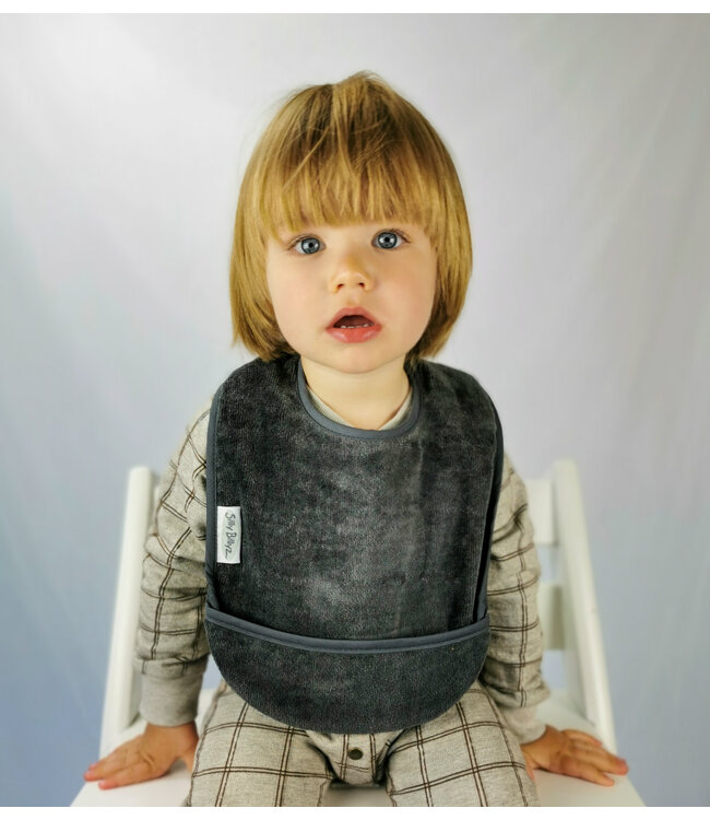 Silly Billyz Silly Billyz Fleece Pocket Bibs Grijs