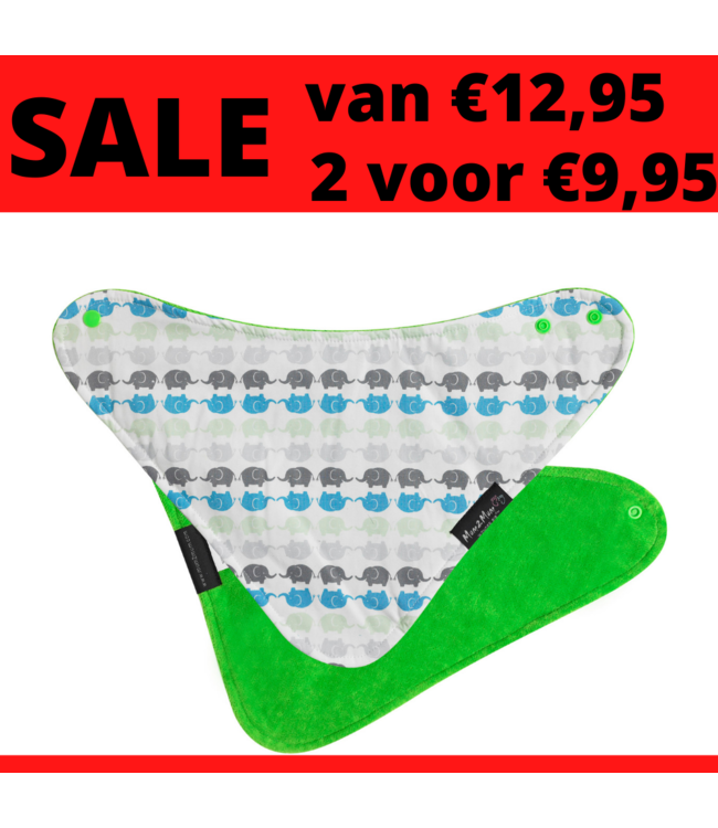 Mum2Mum Mum2Mum Fashion Bib Elephants Lime