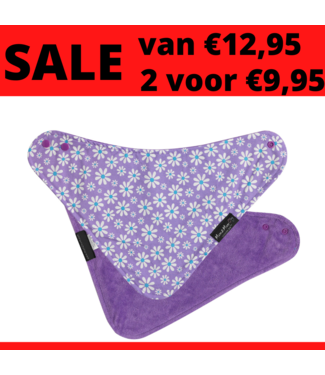 Mum2Mum Fashion Bandana Wonderslab Paarse bloemen 2 stuks