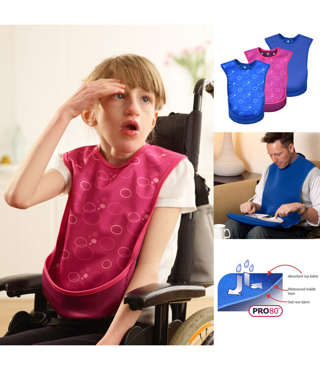 Bibetta Care Bibetta Tabard Bib Junior Pink bubbles Pro80