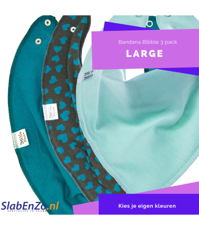 Bandana Bibble slabben Voordeelpakket: 3 stuks Bandana Bibble maat L