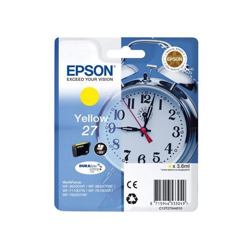 Epson 27 C13T27044010 Ink Yellow 300 Pages Original epson kopen in de aanbieding Epson 27 C13T27044010 Ink Yellow 300 Pages Original epson kopen in de aanbieding