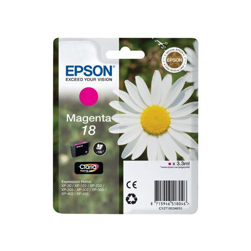 Epson 18 C13T18034010 Ink Magenta 180 Pages Original epson kopen in de aanbieding