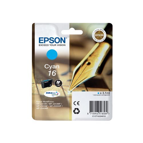 Epson 16 C13T16224010 Ink Cyan 165 Pages Original epson kopen in de aanbieding