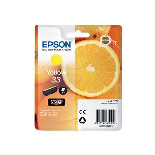 Epson 33 C13T33444010 Ink Yellow 300 Pages Original epson kopen in de aanbieding Epson 33 C13T33444010 Ink Yellow 300 Pages Original epson kopen in de aanbieding