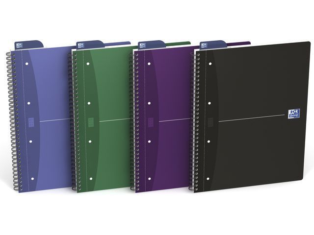 Oxford Office Essentials Spiraalblok A4 Geruit 5 Mm 4 Gaats Pak 5 X 90 Vel oxford kopen in de aanbieding