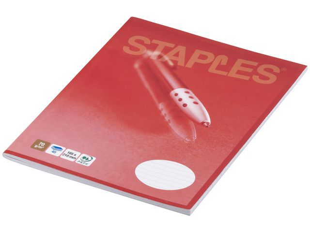 Staples Schrift 210 X 165 Mm 80 Blz Gelijnd Pak 10 X 40 Vel staples kopen in de aanbieding