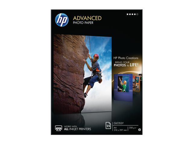 Hp Advanced Gloss Foto Papier A4 250 Gm Pak 25 Vel hp kopen in de aanbieding