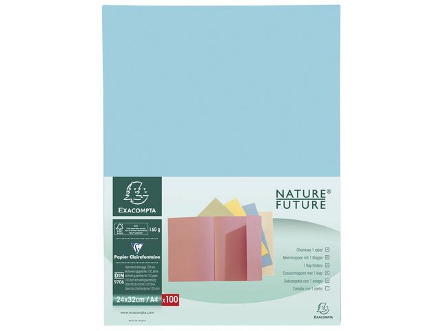 Exacompta Vouwmap Nature Future Met 1 Klep A4 160 Gm Lichtblauw Pak 100 Stuks exacompta kopen in de aanbieding Exacompta Vouwmap Nature Future Met 1 Klep A4 160 Gm Lichtblauw Pak 100 Stuks exacompta kopen in de aanbieding