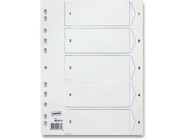Staples Voorbedrukt Tabblad Polypropyleen 5 Delig A4 Wit Set 5 Vel staples kopen in de aanbieding Staples Voorbedrukt Tabblad Polypropyleen 5 Delig A4 Wit Set 5 Vel staples kopen in de aanbieding