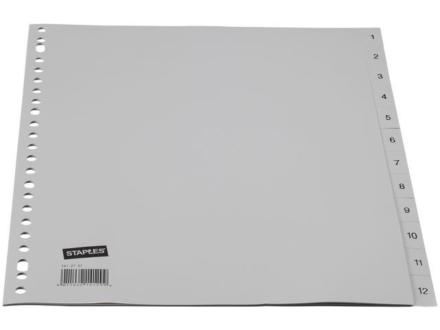 Staples Tabbladen Grijs Kunststof 23 Rings A4 Bedrukte Tabs 1 12 Set 12 Vel staples kopen in de aanbieding Staples Tabbladen Grijs Kunststof 23 Rings A4 Bedrukte Tabs 1 12 Set 12 Vel staples kopen in de aanbieding