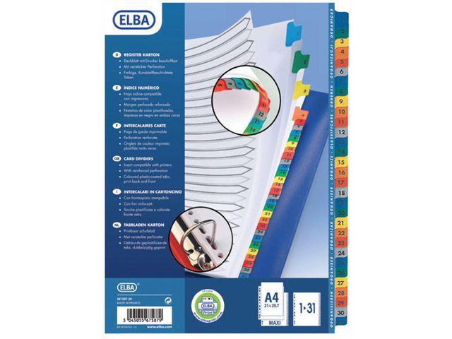 Elba Tabbladen Wit Karton Met Gekleurde Tabs 11 Rings A4 Bedrukte 1 31 elba kopen in de aanbieding Elba Tabbladen Wit Karton Met Gekleurde Tabs 11 Rings A4 Bedrukte 1 31 elba kopen in de aanbieding