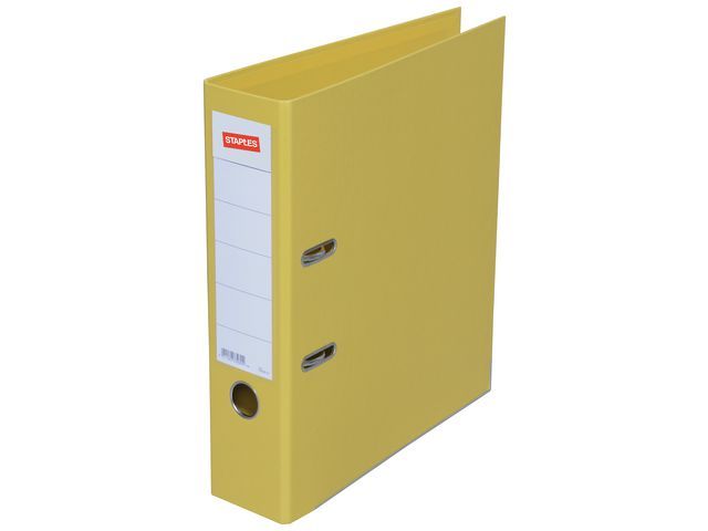 Staples Ordner Premium Rugbreedte 80 Mm Geel staples kopen in de aanbieding
