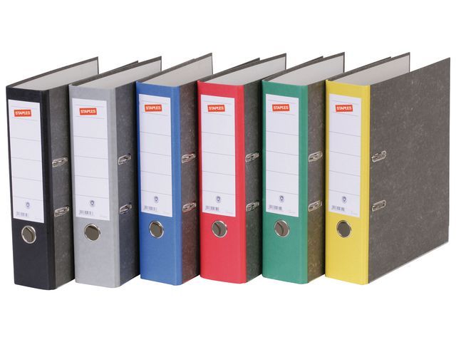 Staples Ordner Wolkenmarmer Rugbreedte 80 Mm Geel staples kopen in de aanbieding