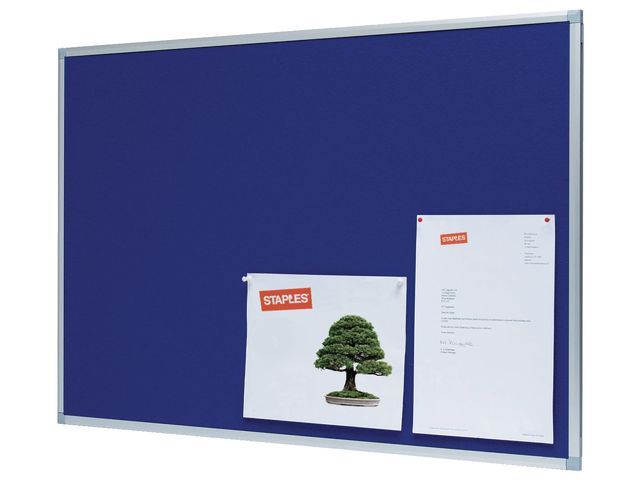 Staples Prikbord Vilt Blauw 120 X 90 staples kopen in de aanbieding