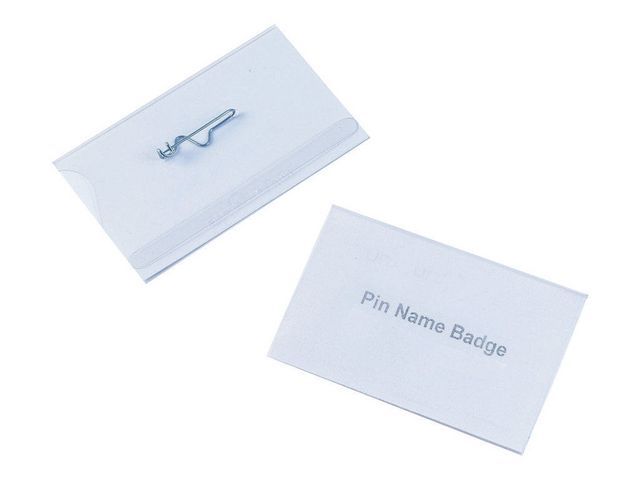 Staples Naambadge Met Speld 40 X 75 Mm Transparant Pvc Pak 25 Stuks staples kopen in de aanbieding