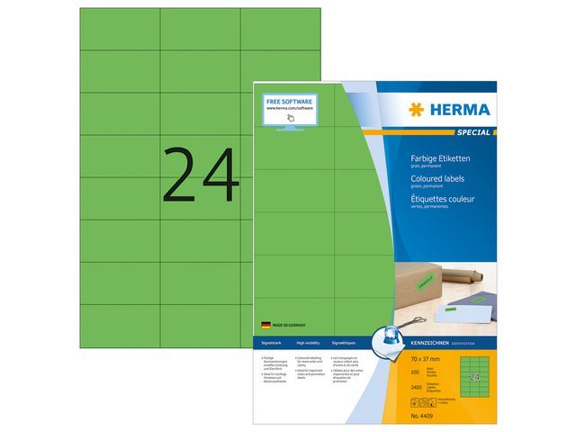 Herma Gekleurde Etiketten 70X37 Mm Groen Pak 2400 Stuks herma kopen in de aanbieding Herma Gekleurde Etiketten 70X37 Mm Groen Pak 2400 Stuks herma kopen in de aanbieding