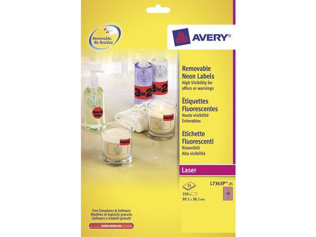 Avery Zweckform Neon Gekleurde Afneembare Etiketten 99 X 381 Mm Pink L7363P Pak 350 Stuks avery kopen in de aanbieding Avery Zweckform Neon Gekleurde Afneembare Etiketten 99 X 381 Mm Pink L7363P Pak 350 Stuks avery kopen in de aanbieding