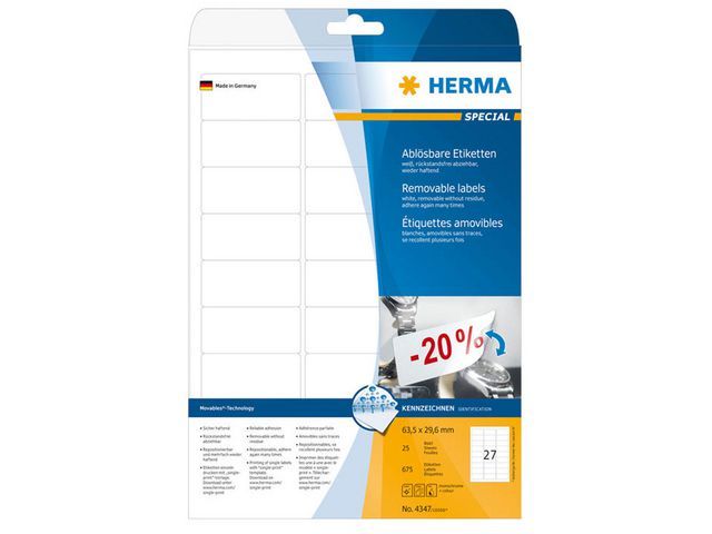 Herma Herpositioneerbare Etiketten Met Ronde Hoeken Pak 675 Stuks herma kopen in de aanbieding