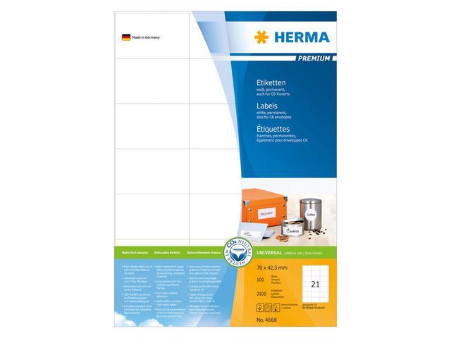 Herma Premium Etiketten Met Rechte Hoeken 70X423 Mm 4668 Pak 2100 Stuks herma kopen in de aanbieding