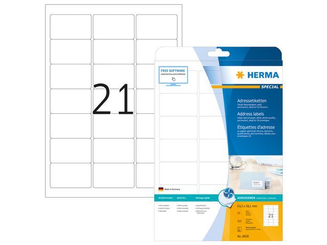 Herma Inkjet Etiketten 635X381 Mm Pak 525 Stuks herma kopen in de aanbieding