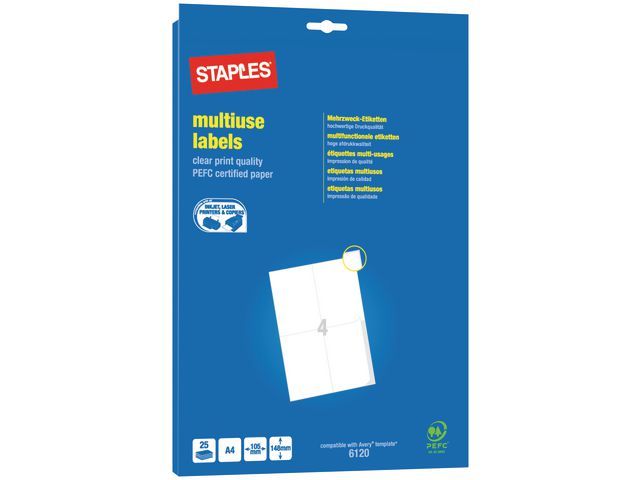 Staples Universele Etiketten Ng 100 Stuks Pak staples kopen in de aanbieding Staples Universele Etiketten Ng 100 Stuks Pak staples kopen in de aanbieding