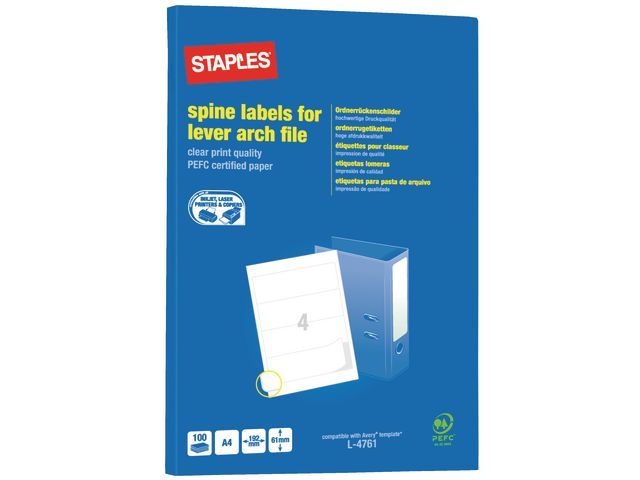 Staples Rugetiketten 192 X 61 Mm Pak 400 Stuks staples kopen in de aanbieding Staples Rugetiketten 192 X 61 Mm Pak 400 Stuks staples kopen in de aanbieding